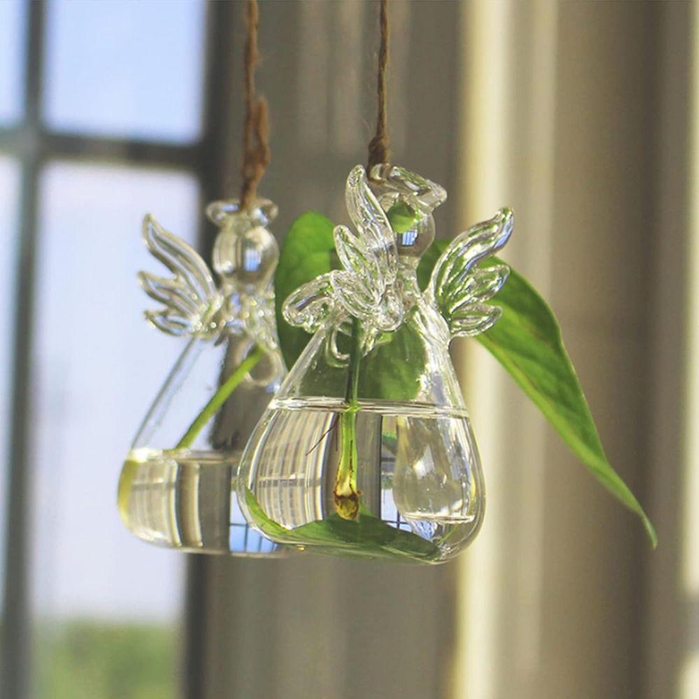 DIY Transparente Engelsvase Engelsform Pflanzenwandmontierte Vase Hydrokulturbehälter Hochzeitsdekor