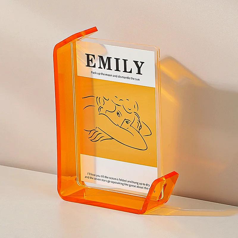 

Acrylic L-Shaped Photo Frame 6inch 7inch Transparent Floating Picture Frame Home Decorations Instagram-Style Tabletop Ornament 6inch