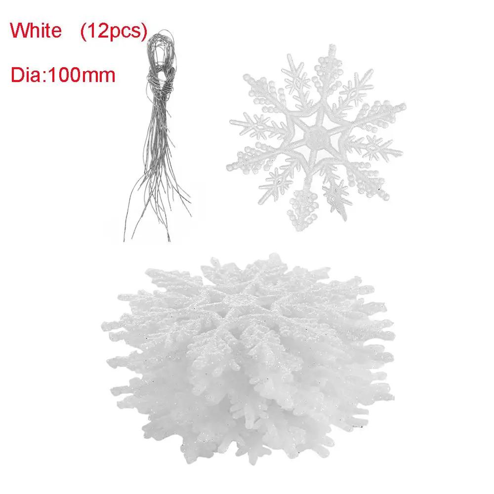 12 Stück 7,5 cm Lebhafte Kugeln DIY Basteln Hängender Anhänger Party-Ornamente Glitzernde Schneeflocke Weihnachtsbaum-Dekoration Festival-Dekoration