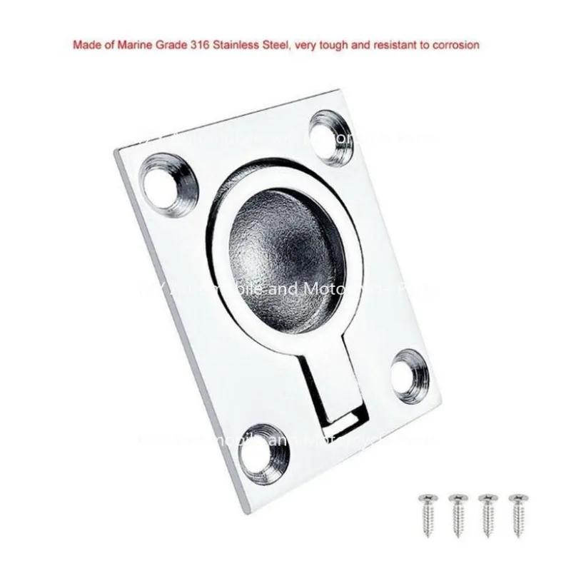 38X48MM Marine Stainless Boat Yacht Flush Lift Handle Pull Hatch Ring Hardware