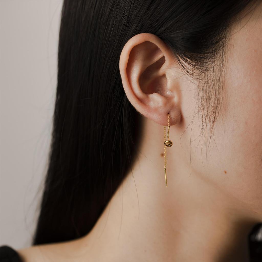 ANDYWEN 925 Silver A Pair Of Gold Silver Fashion Long Chain Tassel Stud Earrings Ladies 2023 High Jewelry