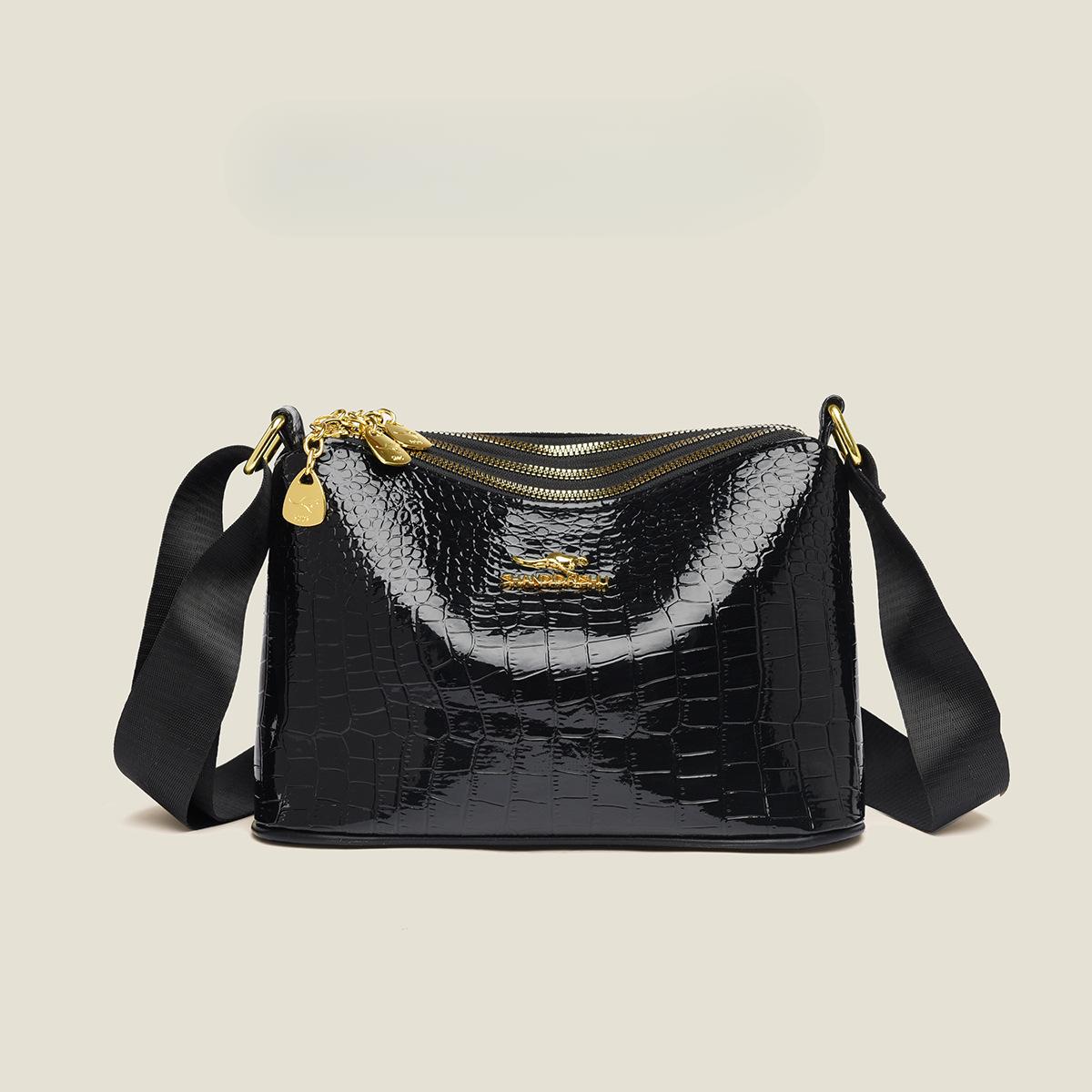 

Новая трехслойная сумка через плечо с крокодиловым узором, блестящая сумка, персонализированная модная женская сумка через плечо