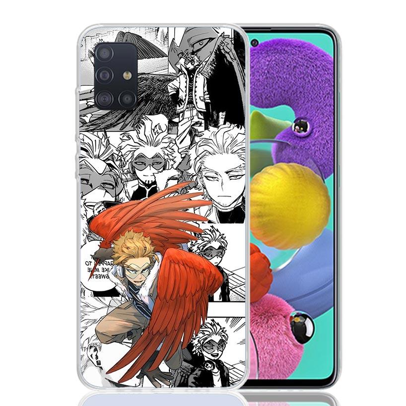 Hawks MHA My Hero A-Academy Phone Case For Samsung Galaxy A52 A32 A22 A12 A02S A50S A30S A51 A31 AA71 Note 20 Ultra 10 S10 Plus