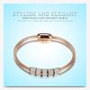 3mm Rhinestone Snake Bone Chain Bracelet with Stainless Steel Magnetic Clasp, 18K Gold Plated, Simple Fashion for European & American Market