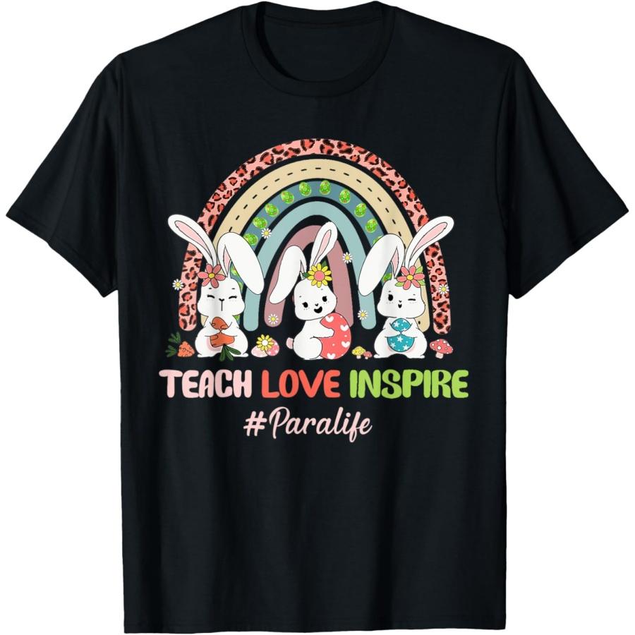 Rainbow Easter Para Teacher Paraprofessional Paraeducator Men Women Kids T-Shirt S