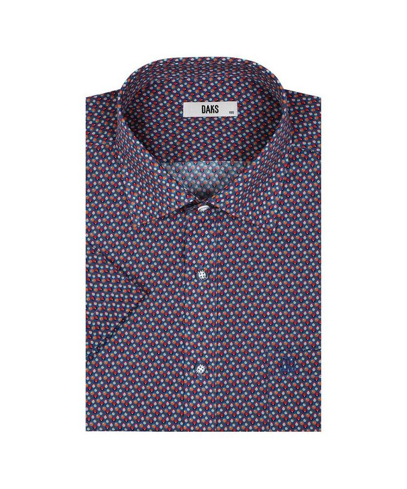 Dagseusyeocheu 100% Cotton Printed Short Sleeve Dress Shirt_Dls1Shds153R1