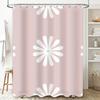 Charming Daisy Bliss: Pink and White Floral Shower Curtain for a Cozy and Whimsical Bathroom Décor