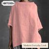 Modă Femei Casual Culoare Solidă Imprimeu Mânecă 3/4 Gât Rotund Bluză & Cămăși