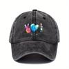 Peace Love Nursing Graphic Print Washed Baseball Cap Vintage Distressed Adjustable Sun Hat Unisex