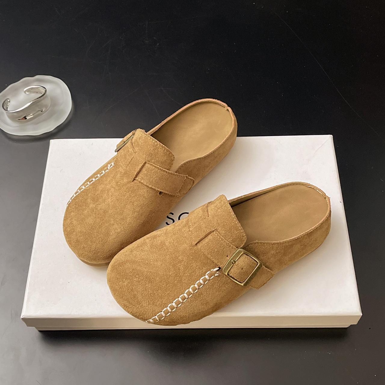

Fashion Classic Cork Clogs Slippers Women Soft Footbed Suede Sandals with Arch Support Trendy Beach Slides Home 40 коричневий