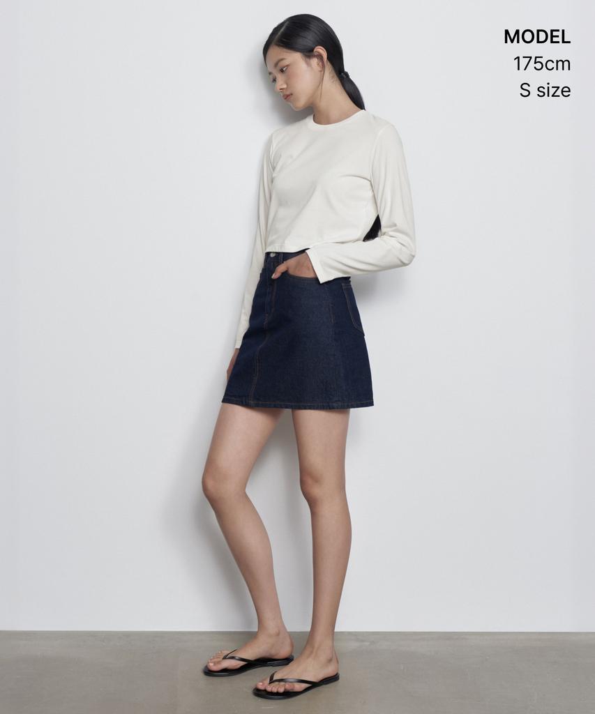 Musinsa Standard Woman Women'S Denim Mini Skirt [Deep Indigo]