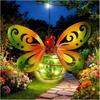 Solar Garden Light With Iron Figure And Warm Glow For Outdoor Decor
