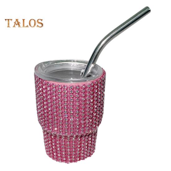 

Mini Shot Tumbler з соломинкою, харчової якості, герметична, термостійка, ізольована чашка для кави з водою рожевий червоний колір