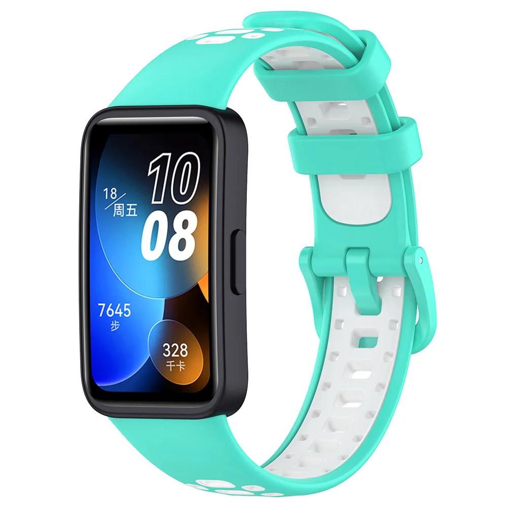 Silicone Wrist Strap For Huawei Band 10 9 8 Two-Color Watchband Bracelet Wristband Accessories
