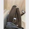 Women's High-Waisted Dark Brown Wide-Leg Jeans for Autumn and Winter - Loose, Casual, Straight, Floor-Length Pants