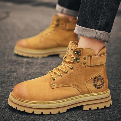 High Quality Leather Men Ankle Outdoor Non-slip Desert Boots Shoes Male British Style Cowboy Boots Luxury Brand Men Casual Boots