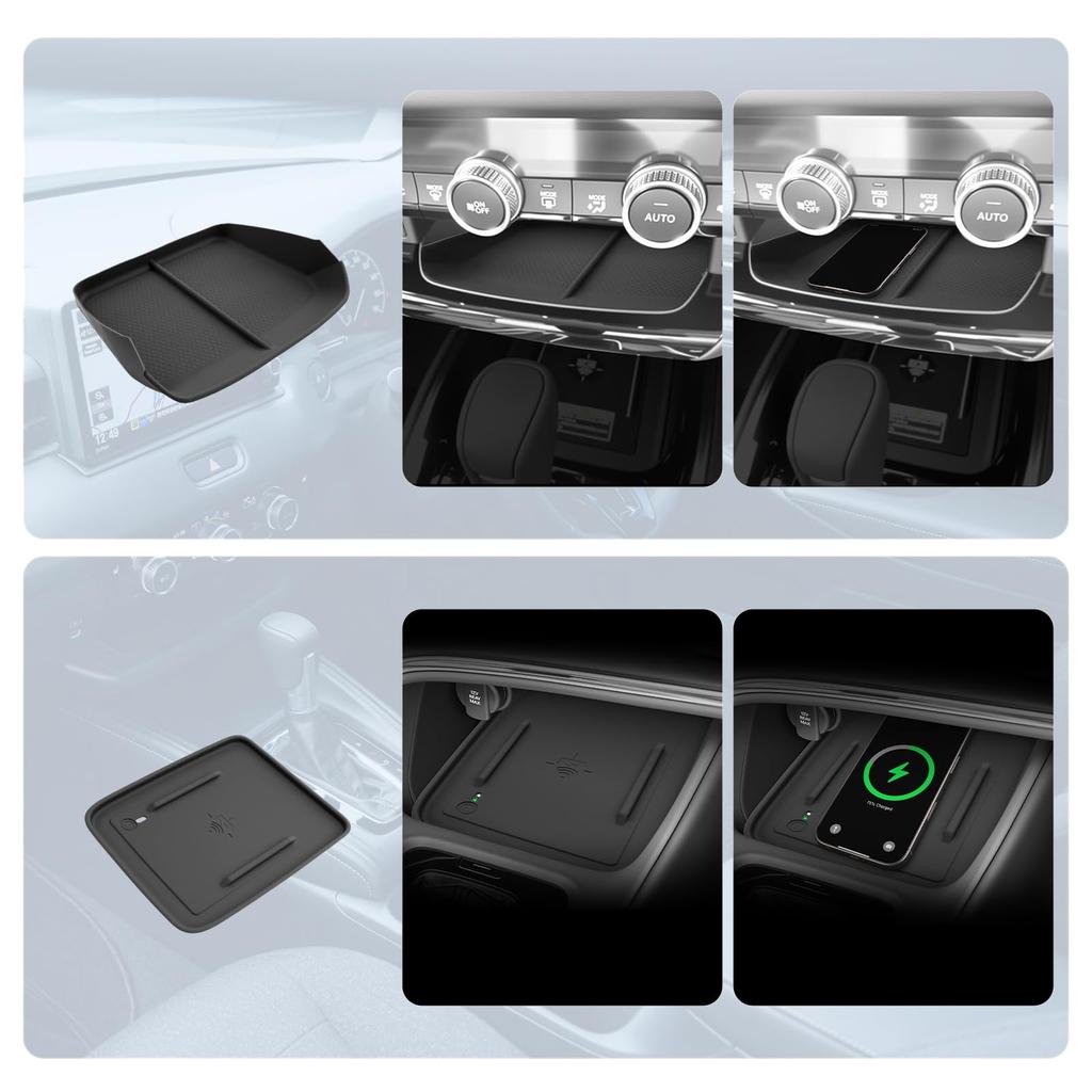 BIBIBO Honda New Vezel RV Series Dedicated Console Tray Bezel Type Wireless Charging Mat Silicone Noise Reduction Rubber Mat Vezel Accessory Custom