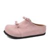 [Yushilai] Bow-tie sweet bag head slippers women's spring 2025 new flat bottom with skirt one pedal