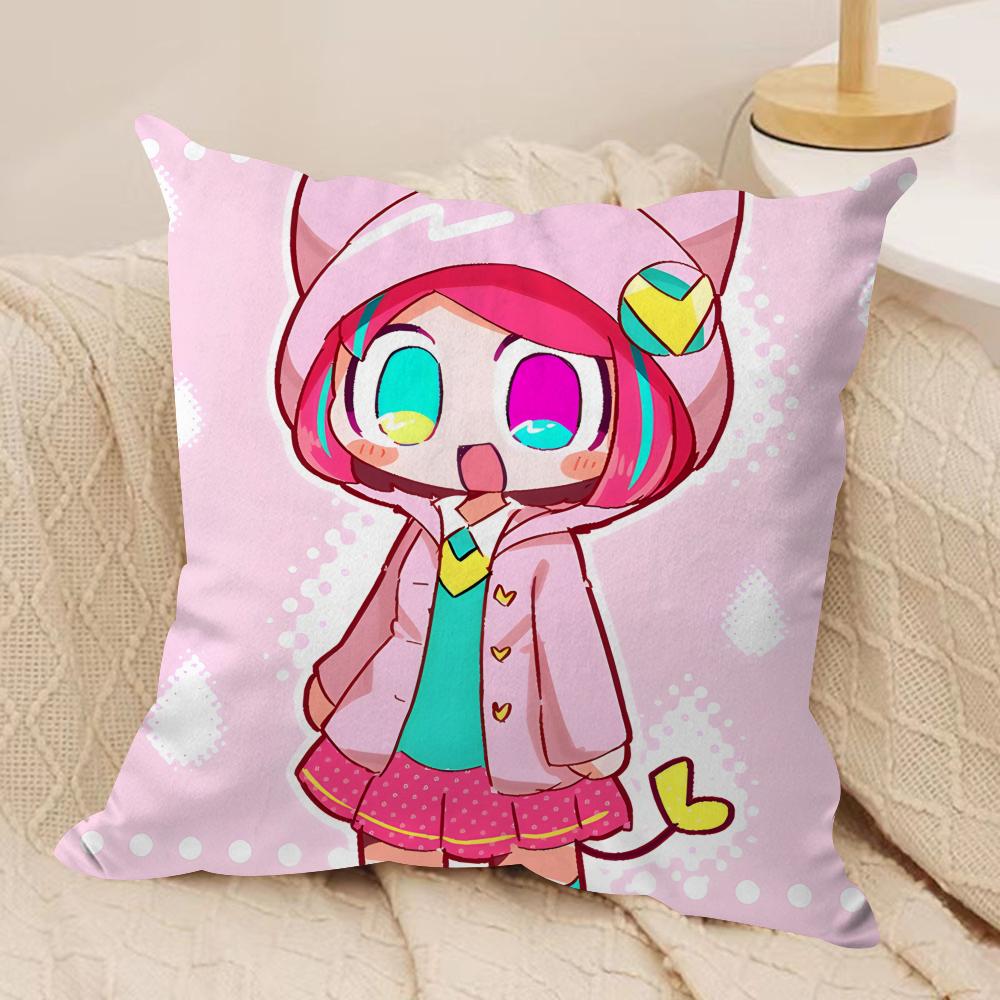 Cute P-Pepoyo Artist Producer Cushion Cover Silky Short Plush Invisible Zipper Dustproof Sofa Pillow Case For Home Decor