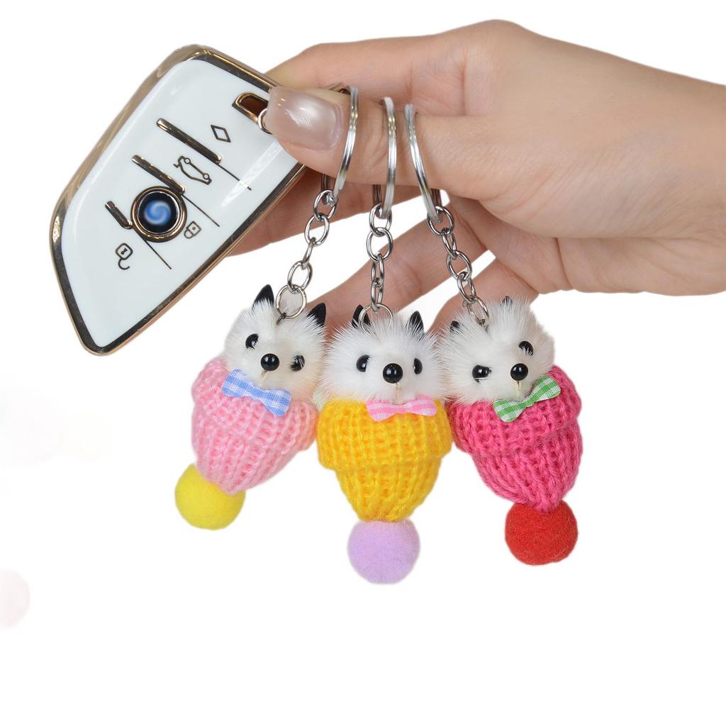 Cute Cartoon Animal Doll Fur Keychain Pendant