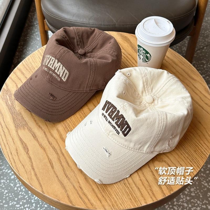 Spring and summer washed alphabet baseball cap female trendy brand neutral worn hip hop hat soft top cap male