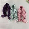 61 * 61 new polka dot dopamine small square scarf cute headscarf cotton and linen summer scarf silk scarf neck protection thin