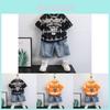Trendy Boys Summer Short Sleeve Outfit With Stylish Denim Shorts For Kids 3 To 8 Years Old