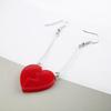 1 Pair Dangle Earrings Long Combinable Heart Shape Personality Decorative Anime Cosplay Props Lovers Gift Bizarre Adventure Clip Earrings