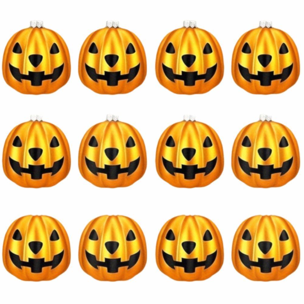 12 ks Elektrogalvanizovaný povrch Halloweenské dýňové koule Elektrogalvanizované dekorace Sváteční dekorace