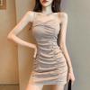 2026 Summer Slim-Fit Bodycon Dress with Drawstring Waist and Pleated Detail