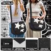 Cute postman Bag, aesthetic crossbody bag,Y2K Star Grunge Bag Emo ladies' single-shoulder handbag A-DH
