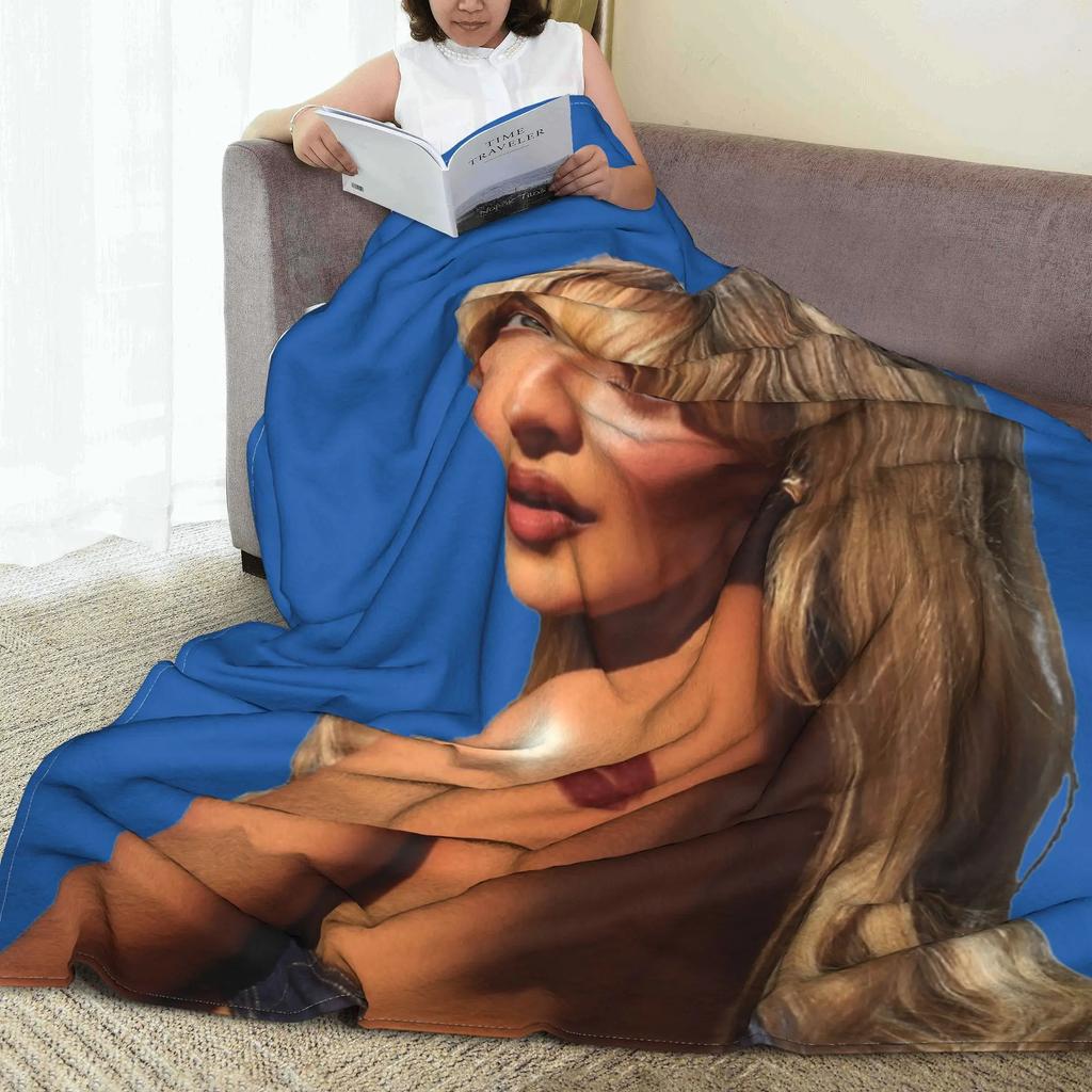 Super Soft Sabrina Carpenter Short N' Sweet Tour Throw Blanket Premium Fleece Flannel Lightweight  Bed Blanket All Season Use
