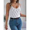 Spring and Summer Women's V-neck Hollow Metal Buckle Camisole Knitwear