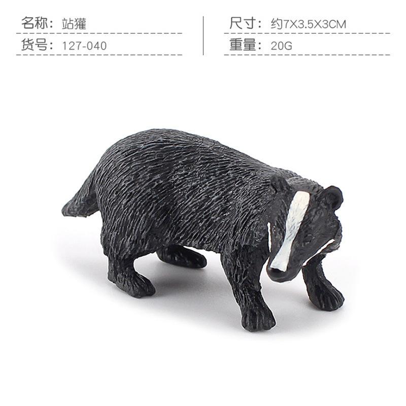 Simulation Forest Animal Set Model 10-Piece Fox Mink Bear Beaver Piglet Desktop Static Ornament Toy Batch