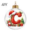 Indoor Outdoor Xmas Hanging Ornaments 26?Letter Acrylic Christmas Ball Ornament, 3D Crystal Style Alphabet Tree Decorations Pendant, Home