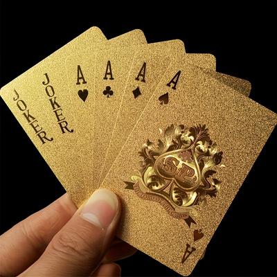 Golden Foil Playing Cards Deck, Family Party Entertainment Game Cards, Christmas, Halloween, Easter,Thanksgiving Day Gift