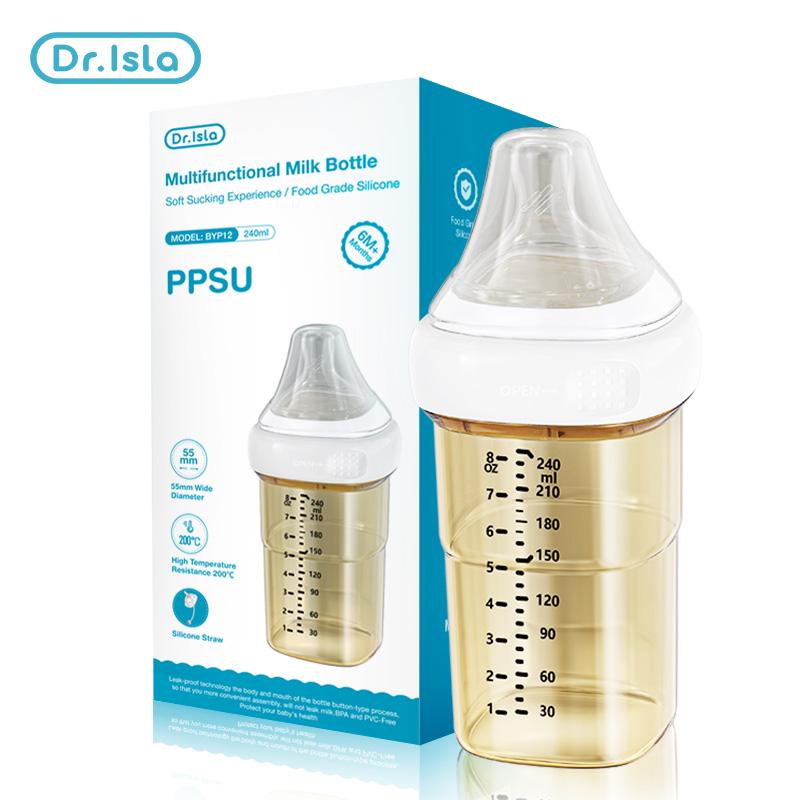 

Детская бутылочка Dr.isla PPSU Anti-Colic, защита для зубов, бутылочка для кормления, бактериостатическая, антипадающая, бутылочка для кормления грудью 150 мл/240 мл, безопасная, без бисфенола А
