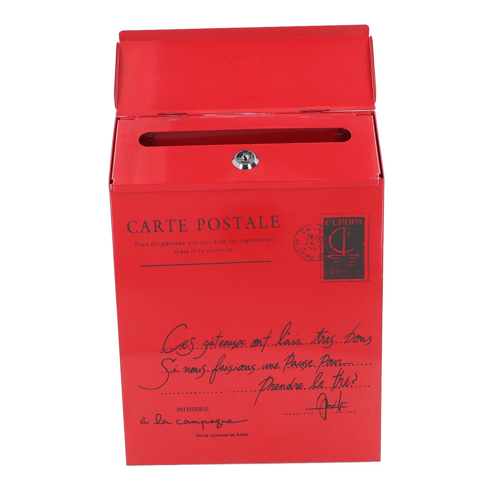 

Iron Mailbox Wall Mounted Rustic Style Locked with 2 Keys 3 Hooks Waterproof Suggestion Box for Home Office Type 2