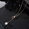 2025 Y-Shaped Snake Bone Chain Long Necklace Irregular Baroque Pearl Adjustable Pendant Necklace for Women Simple Jewelry