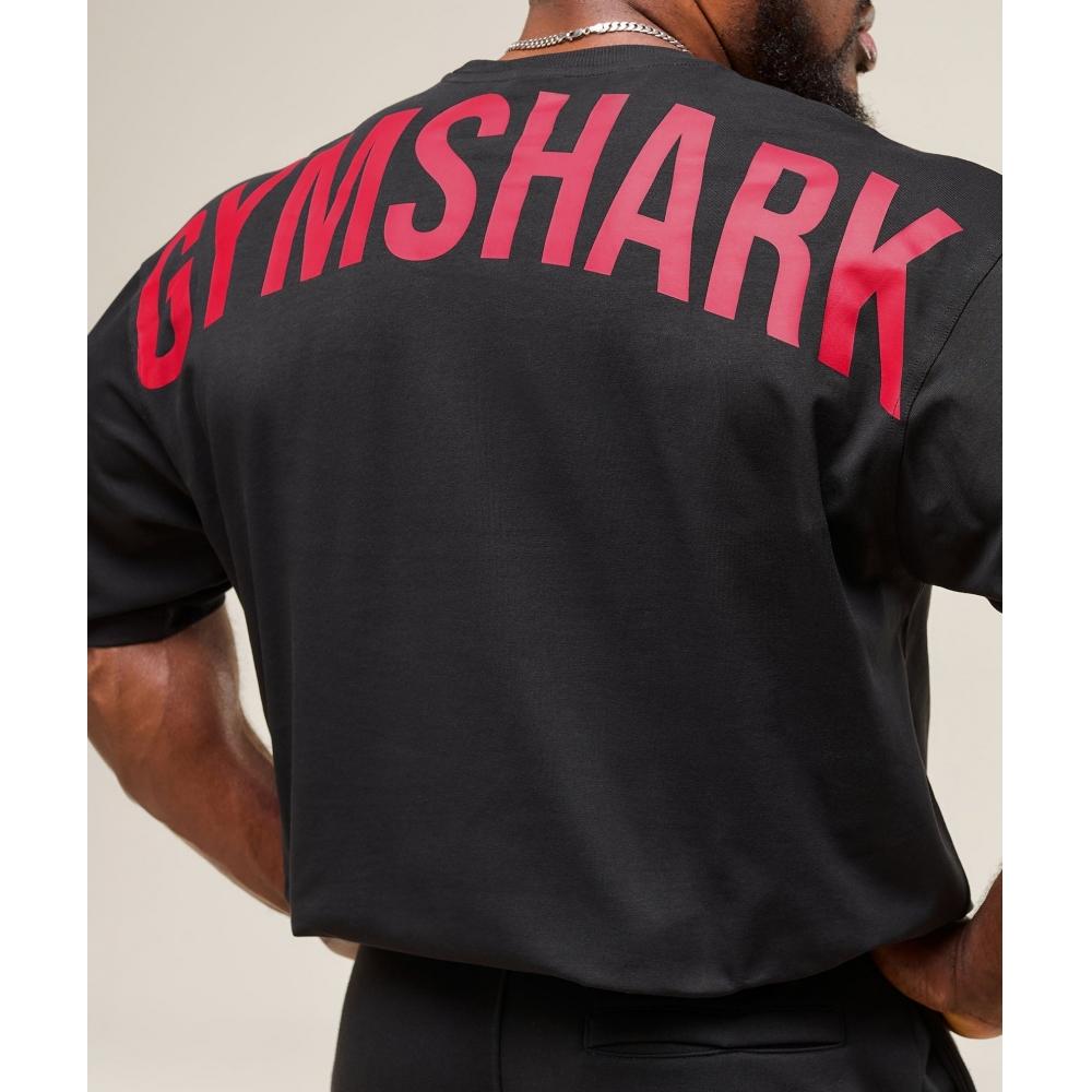 Gymshark Camiseta Power negra acondicionadora roja A2c9e Bc1d