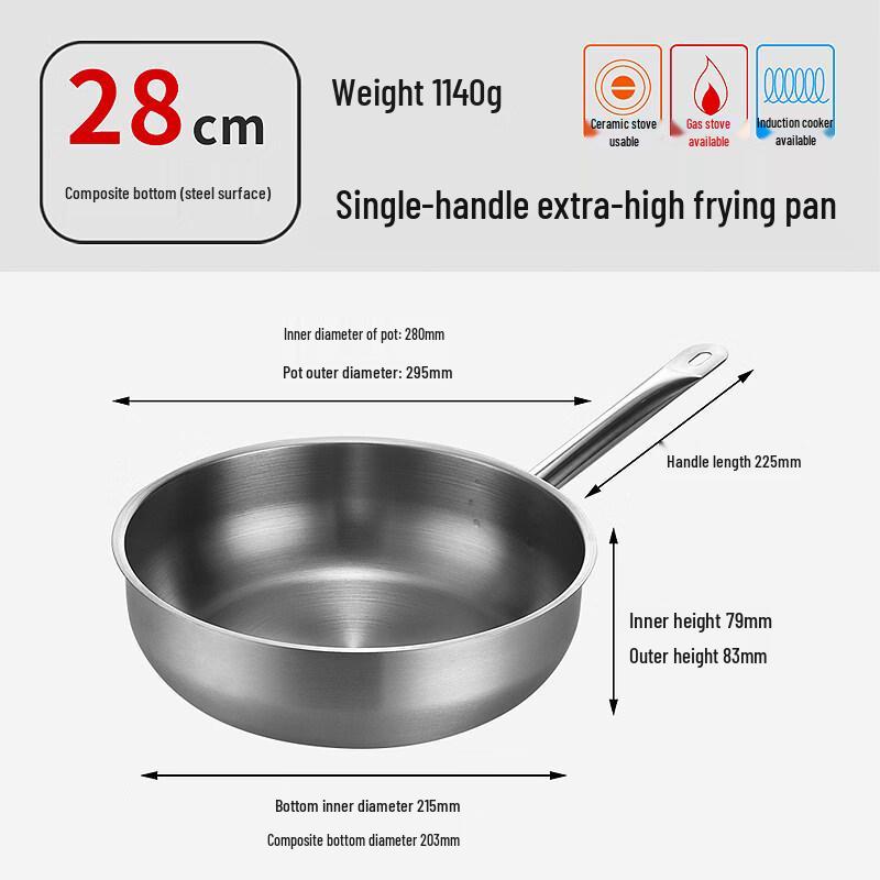 

LIEI 28cm Composite Bottom Frying Pan