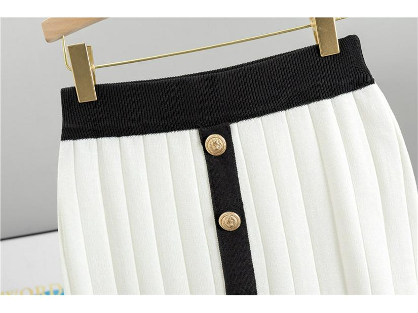 European Spring Midi Skirt & Knitted Cardigan Two-Piece Set for Women