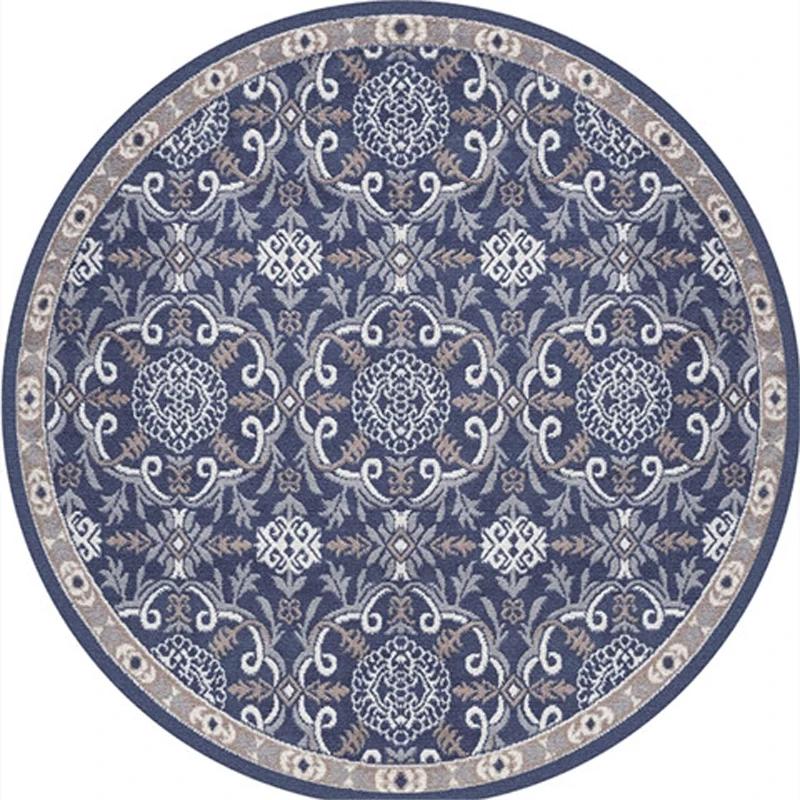 Tappeto Rotondo Orientale Vintage Classico Motivo Floreale Etnico Morbido Antiscivolo Lavabile per Soggiorno Decorazione Casa