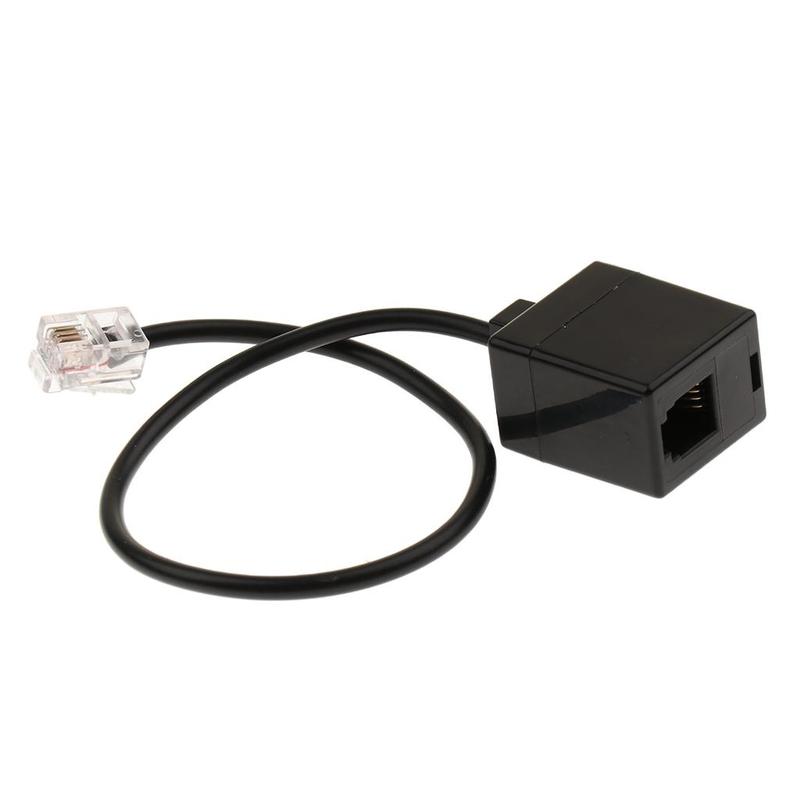 RJ9 4P4C Male Plug To RJ9 Modular Female Connector Handset Adapter Splitter 24.5cm / 9.64 Inch