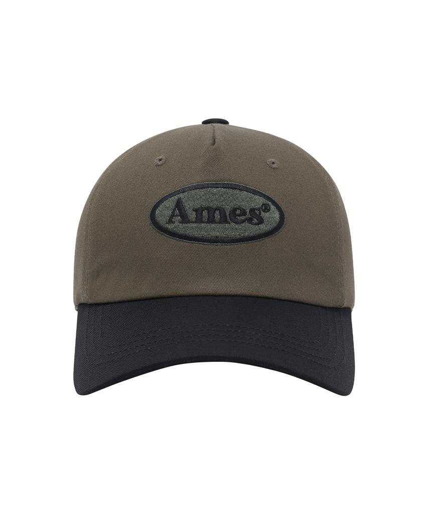 AMES-WORLDWIDE Symbol Logo Twotone Ball Cap Khaki