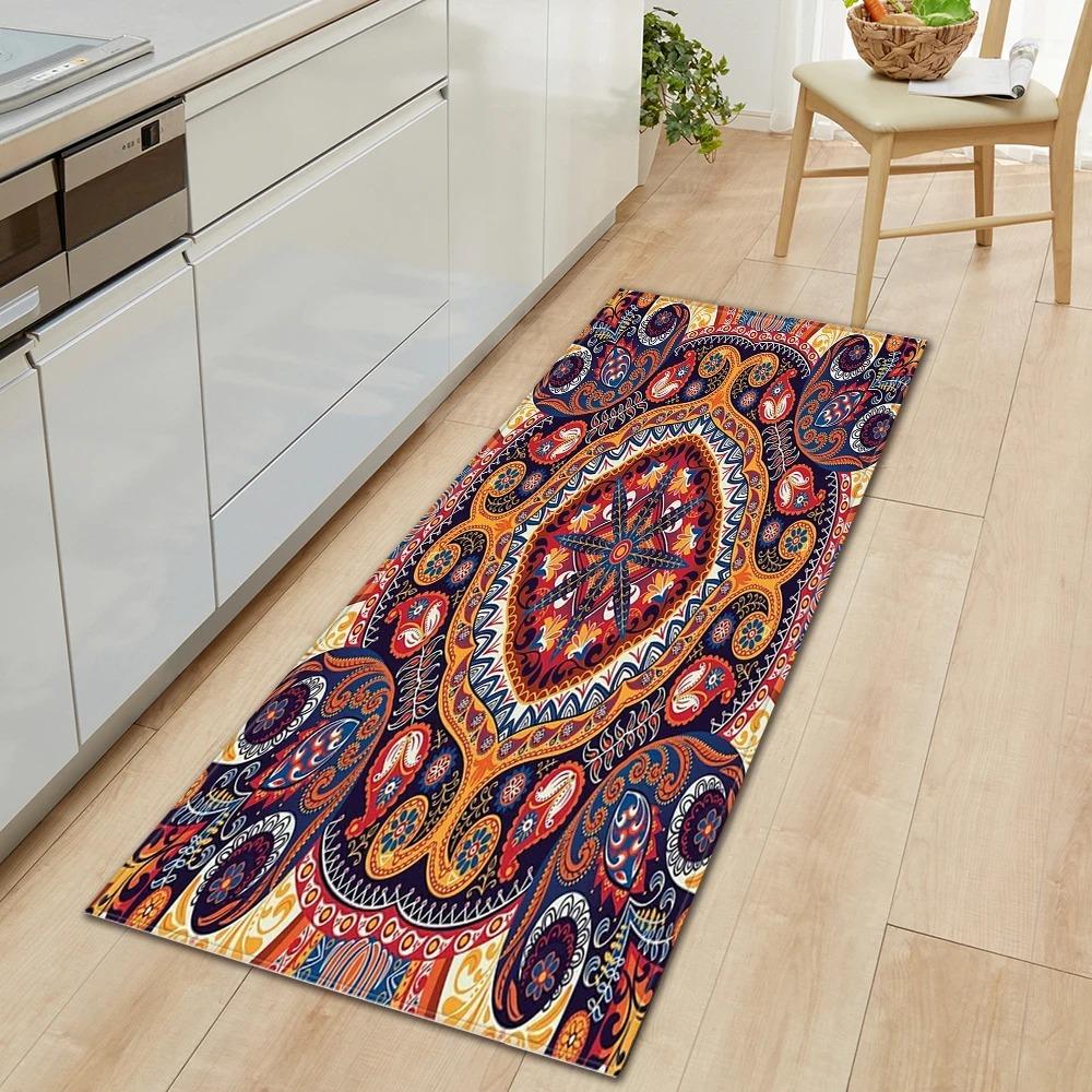 Bohemian Retro Mandala Pattern Home Kitchen Floor Mat Door Front Decoration Floor Mat