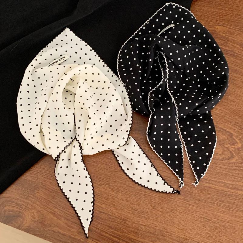 Stilvolles Polka-Dot Dünnes Stirnband Sommer Kleiner Schal Sonnenschutz Haarband Für Sport Outdoor Laufen