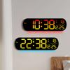 Creative RGB Color Changing Wall Clock Multifunctional LED Large Screen Clock Digital Electronic Clock Living Room Clock