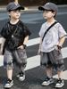 Baby Boys' Korean Style Summer T-Shirt & Denim Shorts Set - 2026 Street Cool Children's Clothing
