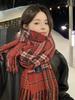 Retro Red Plaid Women Men Scarf Winter Preppy Style Warm Scarve Pashmina Tassel Mujer Female Foulard Bufanda Wrap Shawls Unisex